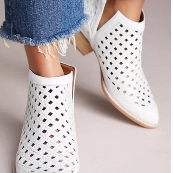 Jeffrey Campbell Cutout Taggart Booties | White Leather | - Picture 2 of 16